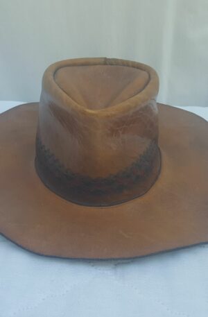 Custom Leather Cowboy Hat Hand Made by Dan English Size Medium