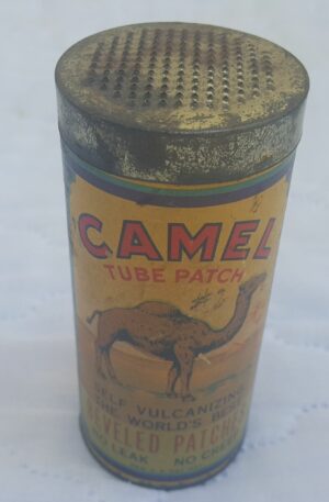 Rare 1920s Camel Tube Patch Kit Beveled Patches Self Vulcanizing Collectable Can