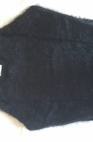 Mirumi Fuzzy Black Mid-Sleeve Sweater Top
