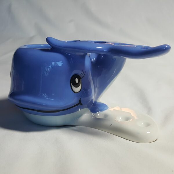 Little Blue Whale-Themed Ceramic Toothbrush Holder & Mug Set With Handle - Image 3