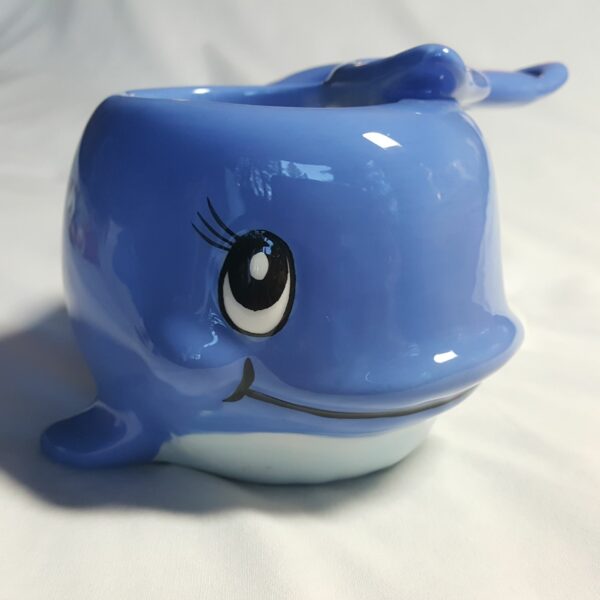 Little Blue Whale-Themed Ceramic Toothbrush Holder & Mug Set With Handle - Image 5