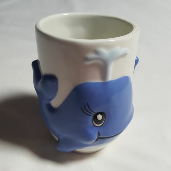 Little Blue Whale-Themed Ceramic Toothbrush Holder & Mug Set With Handle - Image 10