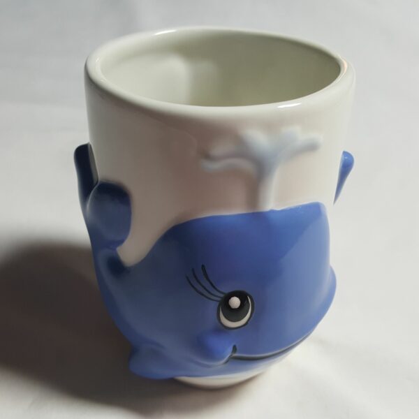 Little Blue Whale-Themed Ceramic Toothbrush Holder & Mug Set With Handle - Image 11