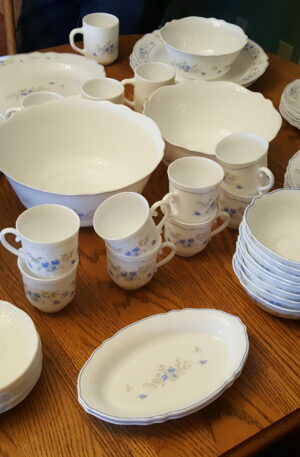 Vintage Arcopal France Romantique Dinnerware/Glassware/Serving - 91 Pieces