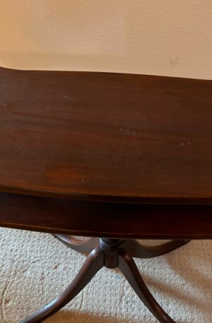 Antique Weiman Mahogany 2 Tier Side or Game Table Queen Anne or Federal Style w/Claw Feet