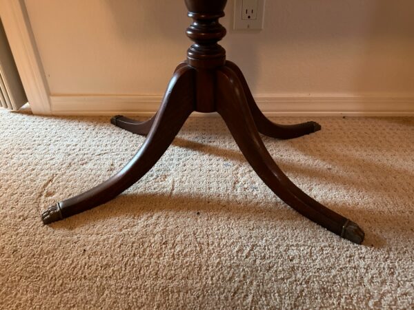 Antique Weiman Mahogany 2 Tier Side or Game Table Queen Anne or Federal Style w/Claw Feet - Image 5