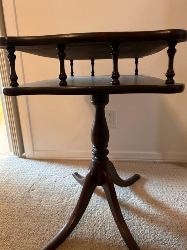 Antique Weiman Mahogany 2 Tier Side or Game Table Queen Anne or Federal Style w/Claw Feet - Image 6