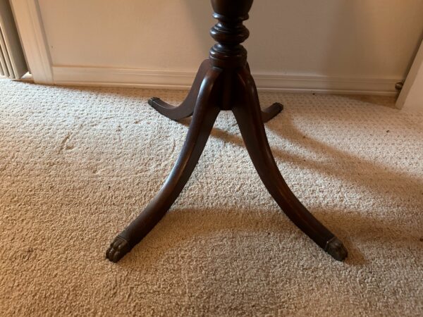 Antique Weiman Mahogany 2 Tier Side or Game Table Queen Anne or Federal Style w/Claw Feet - Image 8