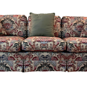 Vintage Drexel Heritage Floral Upholstered Sofa Couch With Removable Cushions & Pillows