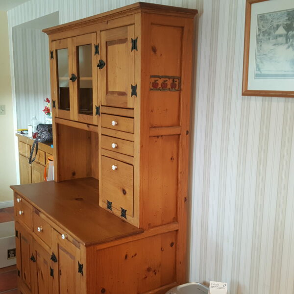 Handcrafted Rustic Amish Hoosier Cabinet – Vintage Kitchen Hutch & Bakers Buffet - Image 5