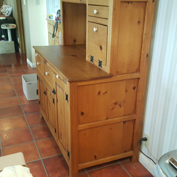 Handcrafted Rustic Amish Hoosier Cabinet – Vintage Kitchen Hutch & Bakers Buffet - Image 6