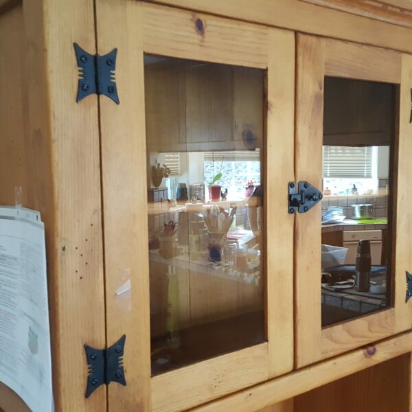 Handcrafted Rustic Amish Hoosier Cabinet – Vintage Kitchen Hutch & Bakers Buffet - Image 7