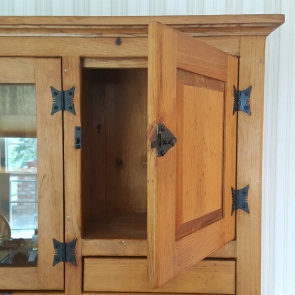 Handcrafted Rustic Amish Hoosier Cabinet – Vintage Kitchen Hutch & Bakers Buffet - Image 8