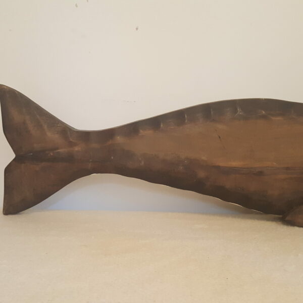 Rustic Nautical Handcrafted Folk Art Style Wooden Whale Wall Art Decor 35" x 93.5" - Image 8