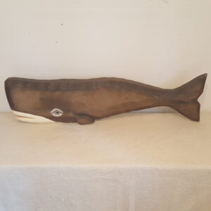 Rustic Nautical Handcrafted Folk Art Style Wooden Whale Wall Art Decor 35" x 93.5"