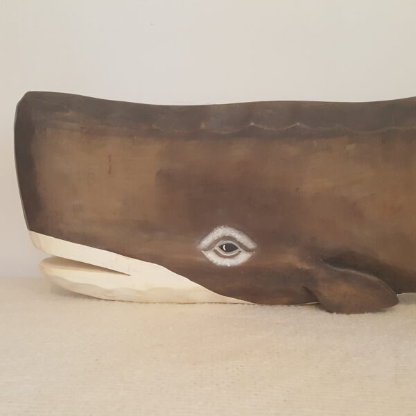 Rustic Nautical Handcrafted Folk Art Style Wooden Whale Wall Art Decor 35" x 93.5" - Image 5