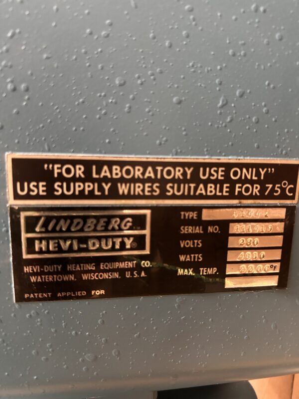Lindberg Hevi-Duty Lab Furnace Kiln Model 51442-S w/Manual & Cart - Good Working Condition - Image 9