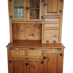Handcrafted Rustic Amish Hoosier Cabinet – Vintage Kitchen Hutch & Bakers Buffet