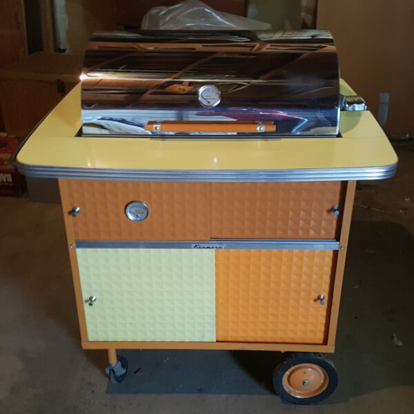 Vintage Kenmore Rolling Rotisserie Grill with Basket & Racks – Mid-Century Outdoor Entertaining Station