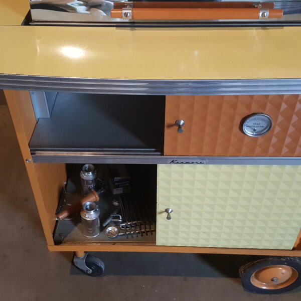 Vintage Kenmore Rolling Rotisserie Grill with Basket & Racks – Mid-Century Outdoor Entertaining Station - Image 3