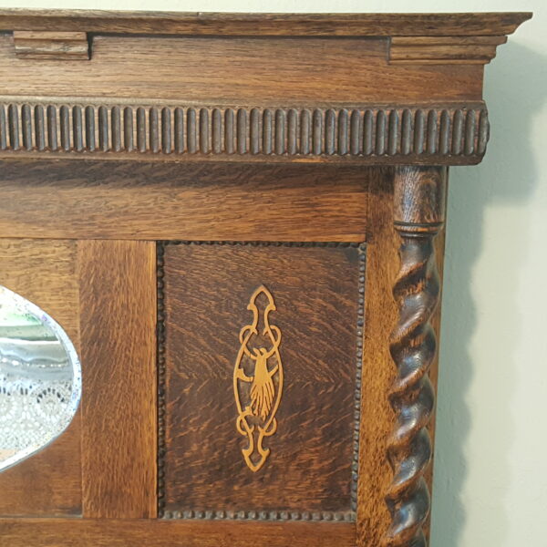 Vintage Quarter-Sawn Oak Sideboard Buffet with Mirror 59"H x 53"W x 18.5"D Early to Mid 20th Century - Image 5