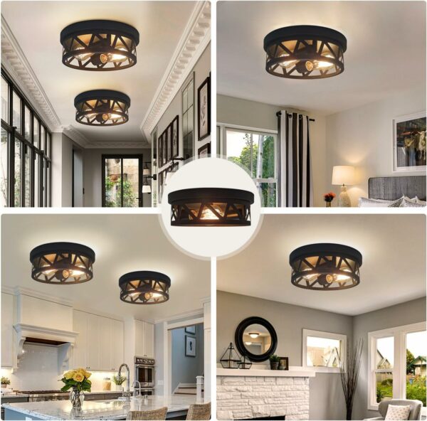 Farmhouse Ceiling Light Fixture 10.83" 2-Pack, for Hallway Kitchen Hallway Entryway, E26 Base - Image 3