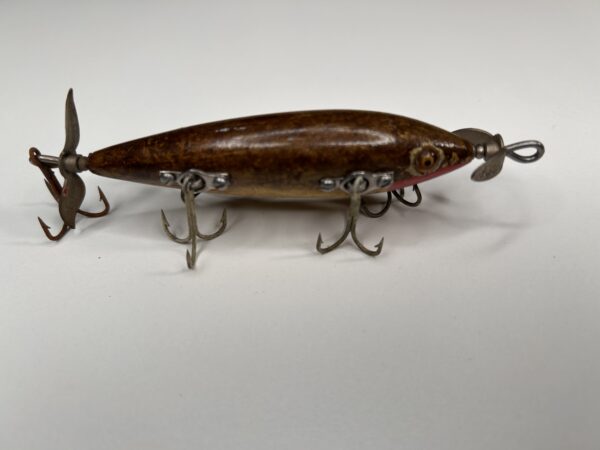 Antique Heddon Dowagiac 5-Hook Minnow Fishing Lure – Early 1900s Wood Body, Glass Eyes - Image 6