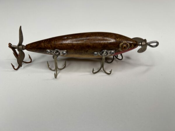 Antique Heddon Dowagiac 5-Hook Minnow Fishing Lure – Early 1900s Wood Body, Glass Eyes - Image 6