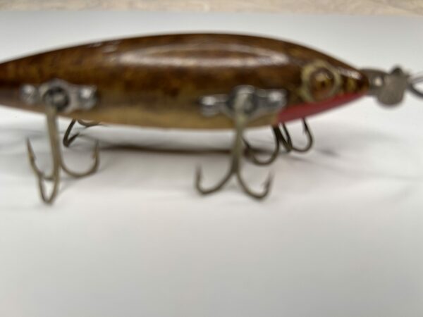 Antique Heddon Dowagiac 5-Hook Minnow Fishing Lure – Early 1900s Wood Body, Glass Eyes - Image 5