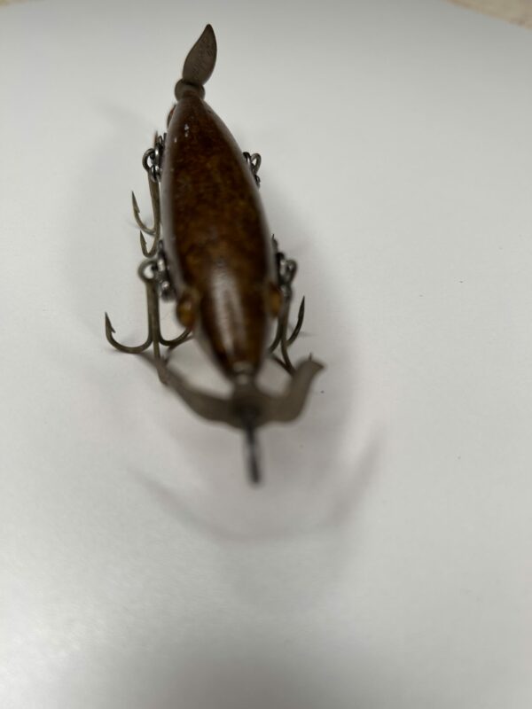 Antique Heddon Dowagiac 5-Hook Minnow Fishing Lure – Early 1900s Wood Body, Glass Eyes - Image 4