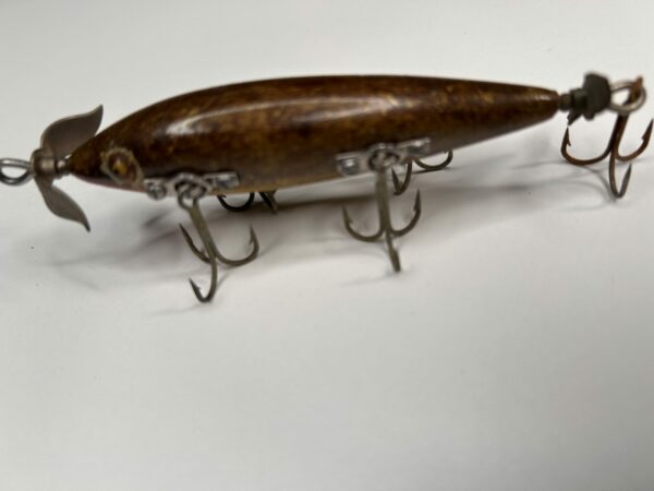 Antique Heddon Dowagiac 5-Hook Minnow Fishing Lure – Early 1900s Wood Body, Glass Eyes - Image 3