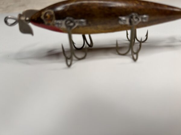 Antique Heddon Dowagiac 5-Hook Minnow Fishing Lure – Early 1900s Wood Body, Glass Eyes - Image 2
