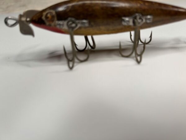 Antique Heddon Dowagiac 5-Hook Minnow Fishing Lure – Early 1900s Wood Body, Glass Eyes - Image 2