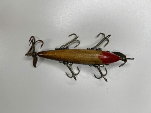 Antique Heddon Dowagiac 5-Hook Minnow Fishing Lure – Early 1900s Wood Body, Glass Eyes