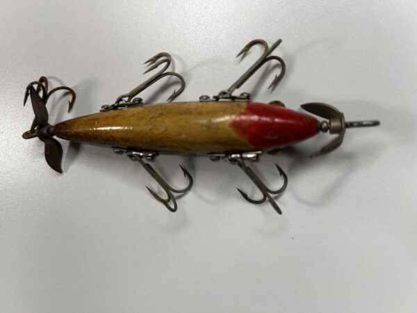 Antique Heddon Dowagiac 5-Hook Minnow Fishing Lure – Early 1900s Wood Body, Glass Eyes - Image 9
