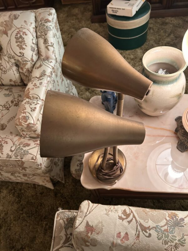 Timeless Glow | Mid-Century Modern Double Gooseneck Lamp – Brushed Brass Beauty - Image 3