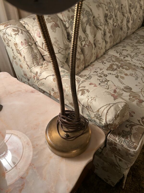 Timeless Glow | Mid-Century Modern Double Gooseneck Lamp – Brushed Brass Beauty - Image 5