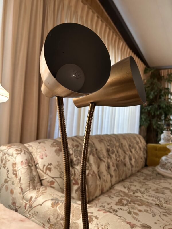 Timeless Glow | Mid-Century Modern Double Gooseneck Lamp – Brushed Brass Beauty - Image 2