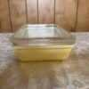 Harvest Charm | Vintage Pyrex Yellow Casserole with Black Amish Butterprint – Brass Cradle Included - Image 5