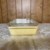 Harvest Charm | Vintage Pyrex Yellow Casserole with Black Amish Butterprint – Brass Cradle Included - Image 6