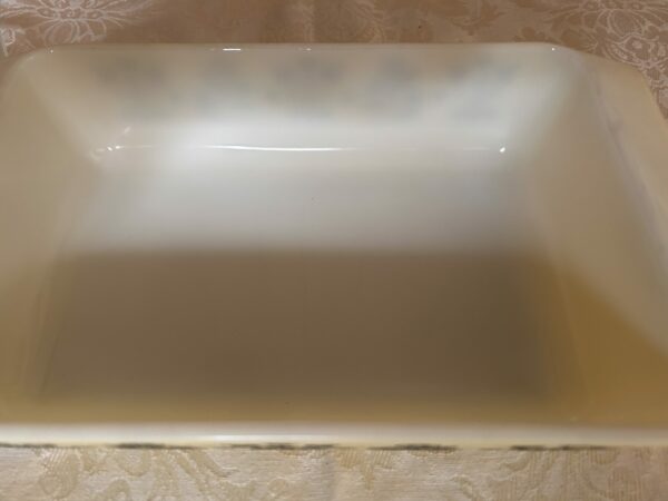 Harvest Charm | Vintage Pyrex Yellow Casserole with Black Amish Butterprint – Brass Cradle Included - Image 7
