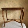 Vintage French-Style Carved Accent Table – Walnut Finish, Cabriole Legs