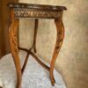 Vintage French-Style Carved Accent Table – Walnut Finish, Cabriole Legs - Image 4