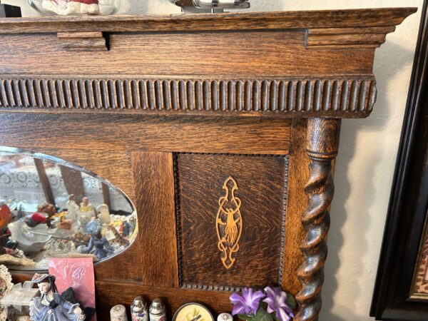 Tall Walnut Display Sideboard - Ornate Trim & Rich Patina - Image 4