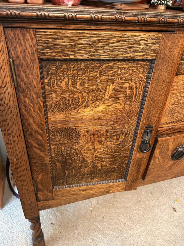 Tall Walnut Display Sideboard - Ornate Trim & Rich Patina - Image 5