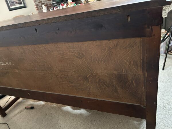 Intricate Carved Vintage Storage Sideboard With Decorative Scrollwork Panels - Image 8