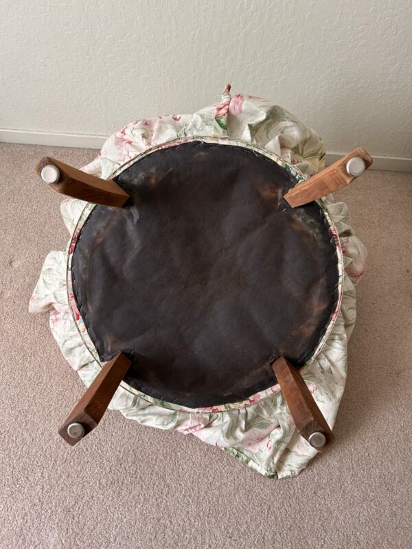 Floral Slipper Chair – Tufted Heart Back & Ruffled Skirt - Image 7