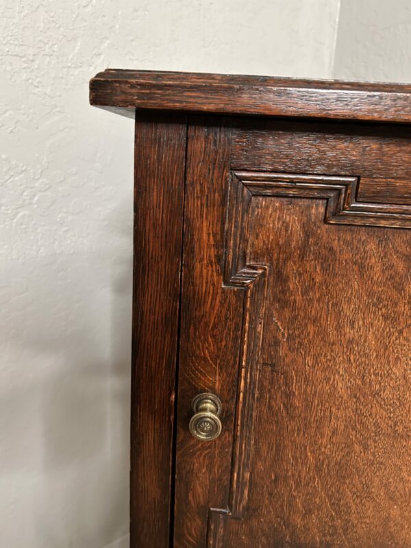 Antique Walnut Bedside Cabinet – Barley Twist Legs, Carved Front - Image 3