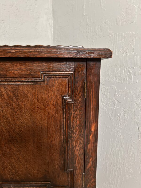 Antique Walnut Bedside Cabinet – Barley Twist Legs, Carved Front - Image 4