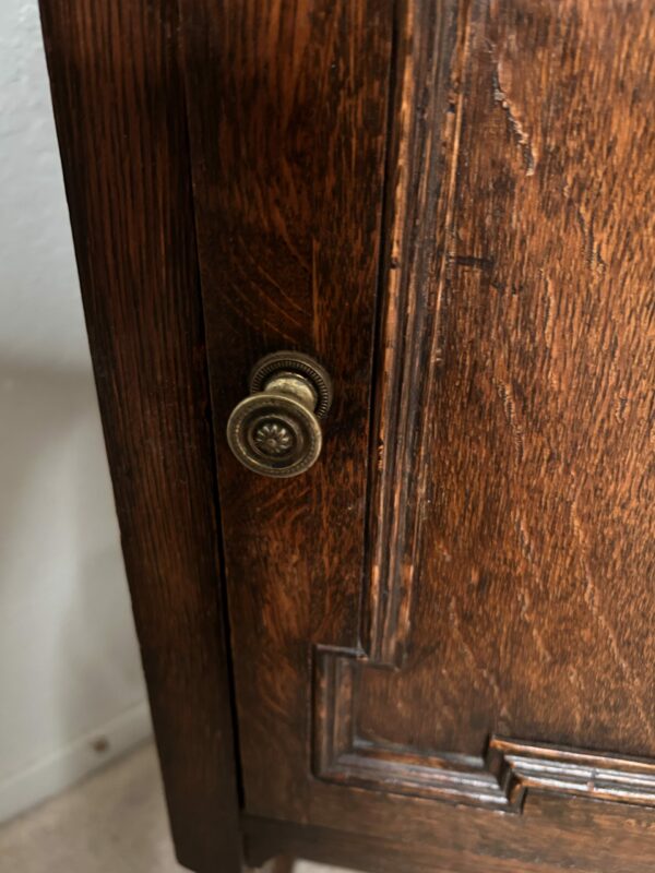 Antique Walnut Bedside Cabinet – Barley Twist Legs, Carved Front - Image 14